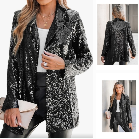Luxury Sequined Blazer Jacket Elegant Wear beach wedding - Picture 11 of 16
